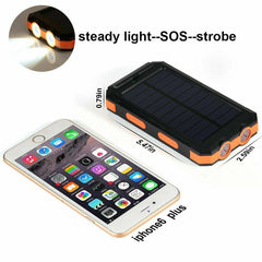 Solar Power Bank For Cell Phones 1.5W 5V 2.1A 1A Dual USB