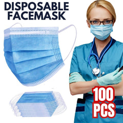 100 PC  Non Medical Surgical Disposable 3Ply Masks