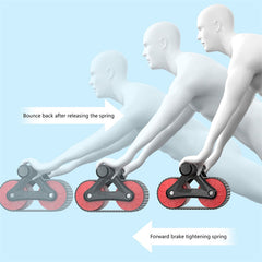 Double Wheel Abdominal Exerciser  with Automatic Rebound