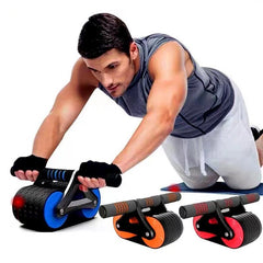 Double Wheel Abdominal Exerciser  with Automatic Rebound