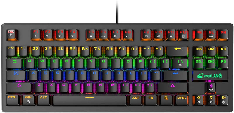 60Percent Mechanical Gaming Keyboard USB Type C LED Backlit Wired 88 Key