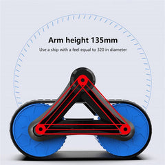 Double Wheel Abdominal Exerciser  with Automatic Rebound