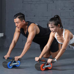 Double Wheel Abdominal Exerciser  with Automatic Rebound