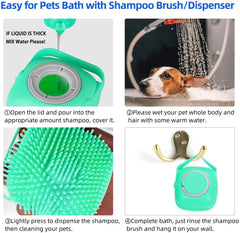 Pet Dog or Cat Shampoo Massager Brush Soft Silicone