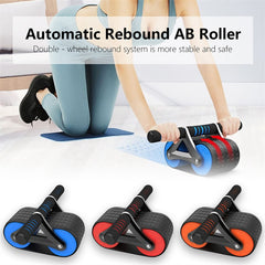 Double Wheel Abdominal Exerciser  with Automatic Rebound