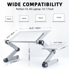 Adjustable Laptop Stand, RAINBEAN Laptop Desk with 2 CPU Cooling USB Fans