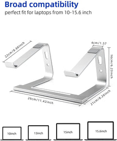 Laptop Stand, Aluminium Laptop Riser, for 10-17 Inch Laptops