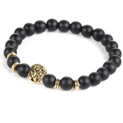 Black Lion Head 18K Gold Plated Bracelet in 18K Gold Plated ITALY Design