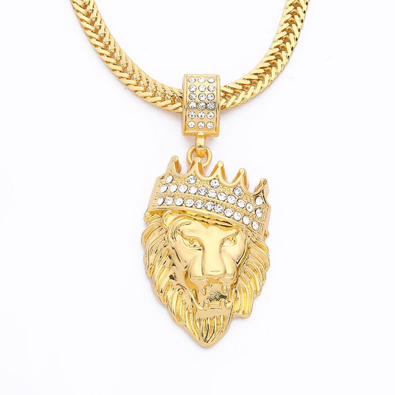 Men's Lion Head Pendant Necklace