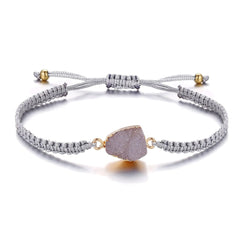 Natural Stone 18K Gold Plated Bracelet ITALY Design