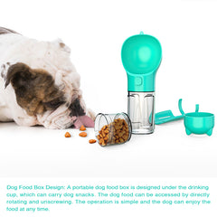 Portable 3-in-1 Pet Water Bottle with Feeder Bowl, Garbage Bag Storage - Ideal for Outdoor Travel